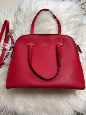 kate spade New York Red Dome Satchel with Top Handles